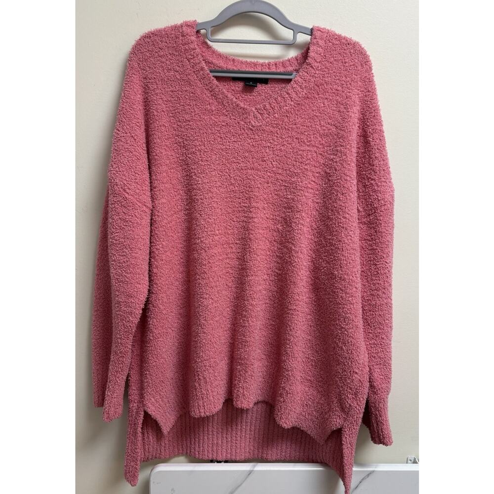 Sanctuary‎ Pink Plush Cozy High Low Sweater 1X Soft Textured Pullover